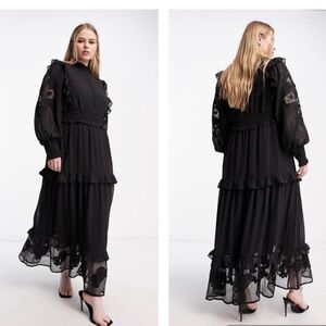ASOS Black Long Sleeve Maxi Dress